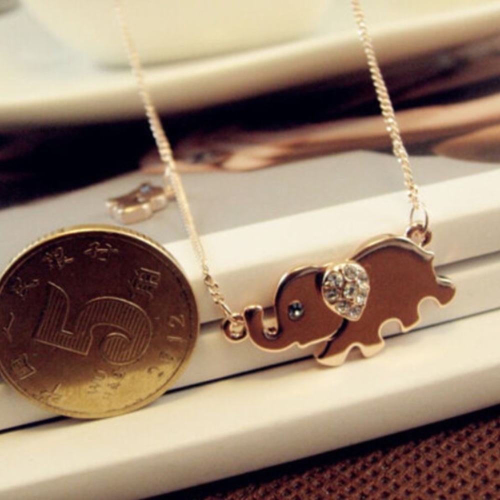 🐘 Boho Mama with Baby Elephant Gold Choker - Picture 5 of 8